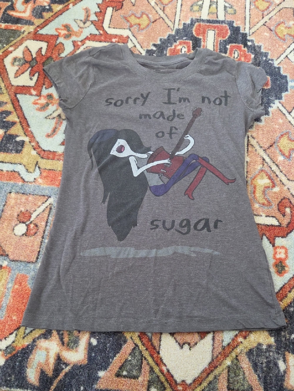 Mighty Fine Gray Graphic Tee with Adventure Time Print
